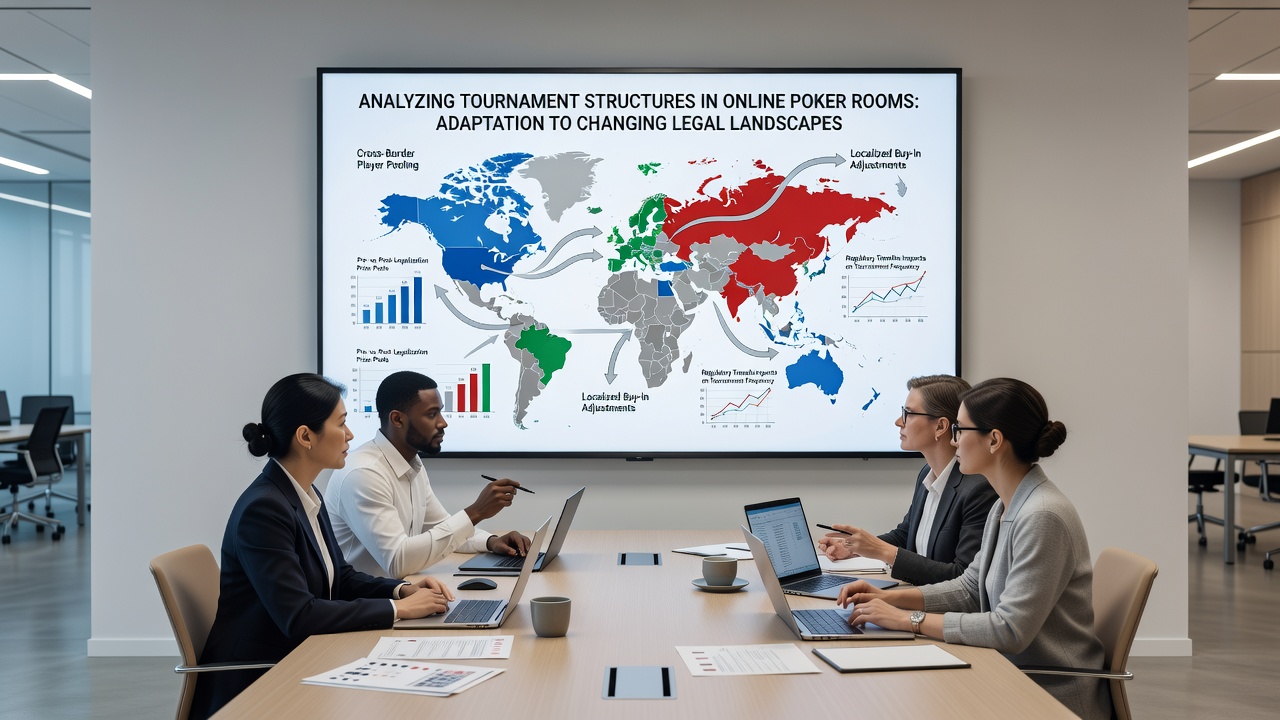 Illustration von technischen Anpassungen in Poker-Plattformen und regionalen Turnierstrukturen