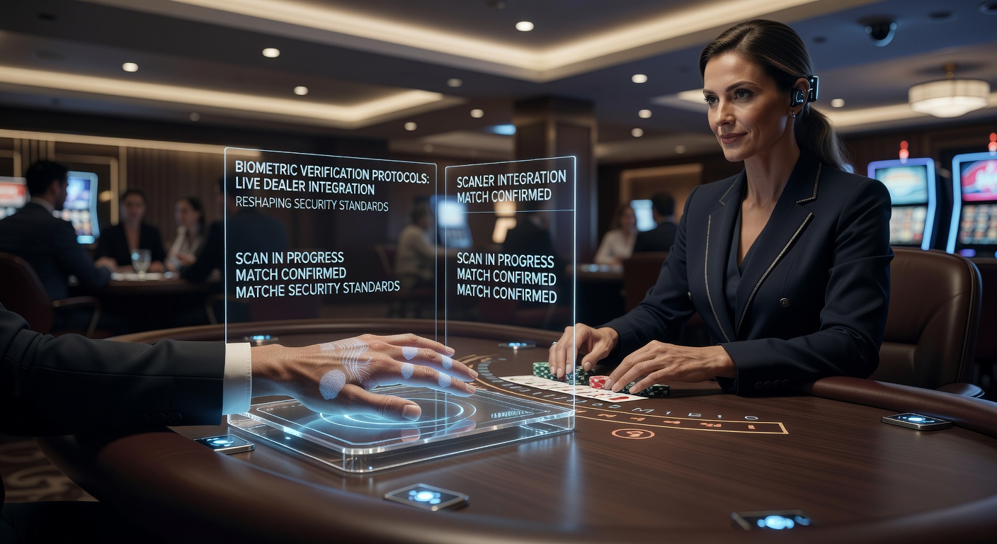 Live-Dealer-Tisch mit integrierten biometrischen Verifizierungssensoren