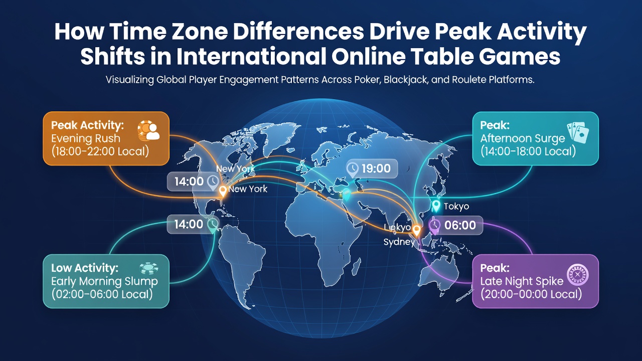 Spitzenzeiten und Spieleraktivitäten in globalen Online-Casinos