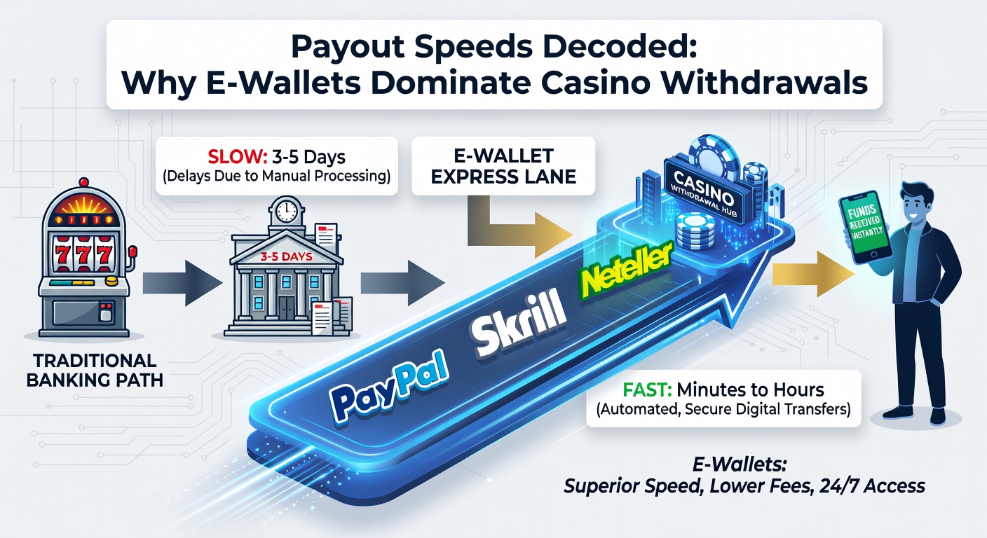 Illustration eines E-Wallet-Transaktionsflusses in einem Online-Casino, die Schnelligkeit und Sicherheit betont
