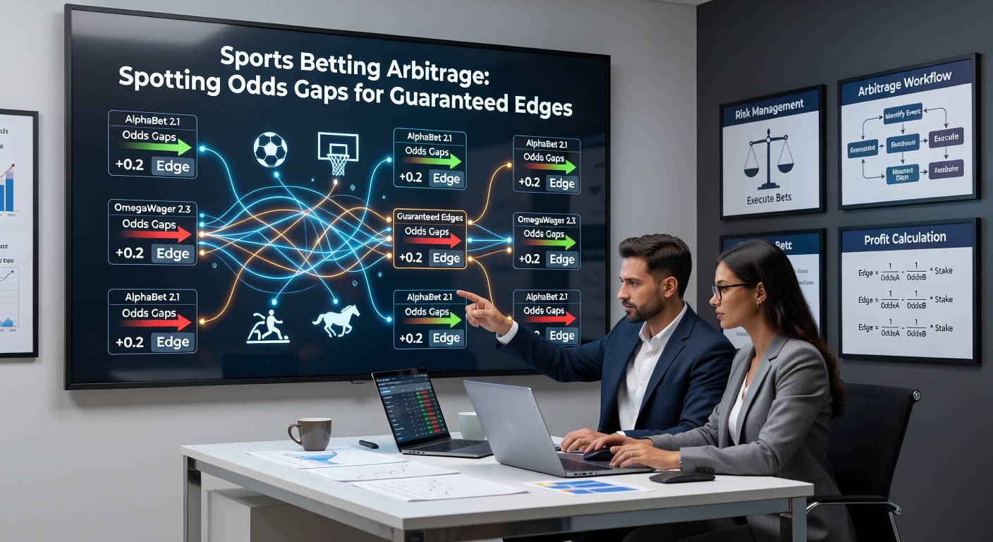 Screenshot einer Arbitrage-Software, die rote Markierungen für profitable Odds-Diskrepanzen in einem Tennis-Match anzeigt